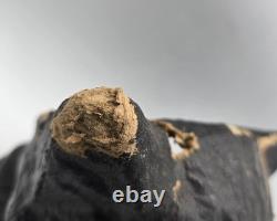 Vintage Paper Mache Black Cat On Fence Halloween Lantern Bucket Antique