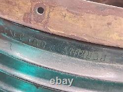 Vintage Perko De Lite Marine Lamp Nautical Ship Lantern Green Teal Glass