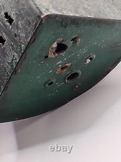 Vintage Perko De Lite Marine Lamp Nautical Ship Lantern Green Teal Glass