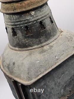 Vintage Perko De Lite Marine Lamp Nautical Ship Lantern Green Teal Glass
