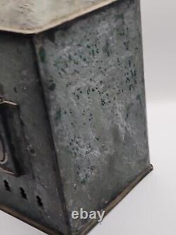 Vintage Perko De Lite Marine Lamp Nautical Ship Lantern Green Teal Glass