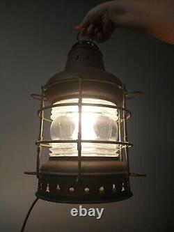 Vintage Perko Oil Lamp Nautical Lantern Anchor Light Converted Electric Antique