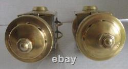 Vintage Petite Brass Antique Automobile or carriage Lanterns Lamps