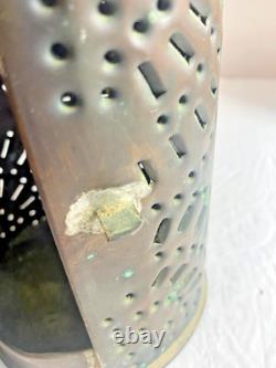 Vintage Pierced Punched Tin Candle Lantern Paul Revere Style Colonial Primitive Vintage Pierced Punched Tin Candle Lantern Paul Revere Style Colonial Primitive