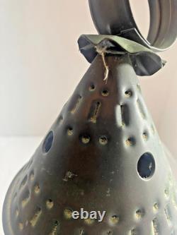 Vintage Pierced Punched Tin Candle Lantern Paul Revere Style Colonial Primitive