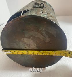 Vintage Pierced Punched Tin Candle Lantern Paul Revere Style Colonial Primitive