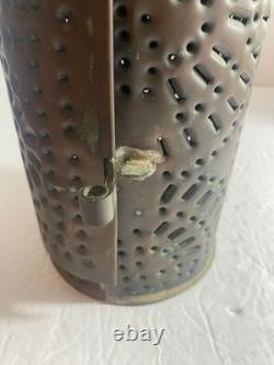 Vintage Pierced Punched Tin Candle Lantern Paul Revere Style Colonial Primitive