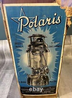 Vintage Polaris Lantern Kerosene 500 CP Pressure Steel Lamp Antique Hong Kong