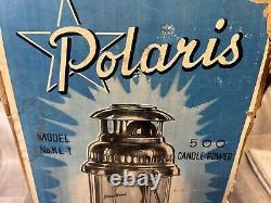 Vintage Polaris Lantern Kerosene 500 CP Pressure Steel Lamp Antique Hong Kong