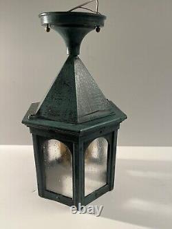 Vintage Porch Lantern Cast Aluminum & Brass Ceiling Light Fixture USA NOS! Nice