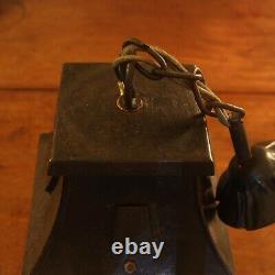 Vintage Porch Lantern / Hall Light, blue patinated glass, ready to fit