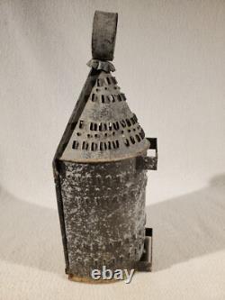 Vintage Primitive Antique Paul Revere Punched Tin Candle Lantern