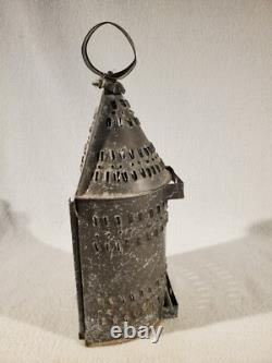 Vintage Primitive Antique Paul Revere Punched Tin Candle Lantern