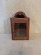 Vintage Primitive Glass Front Door Lantern Wall Hanging Display Shelf