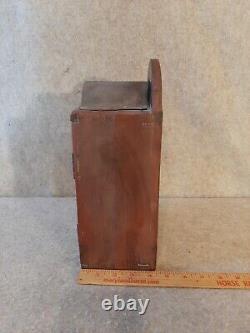 Vintage Primitive Glass Front Door Lantern Wall Hanging Display Shelf
