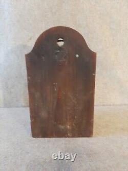 Vintage Primitive Glass Front Door Lantern Wall Hanging Display Shelf