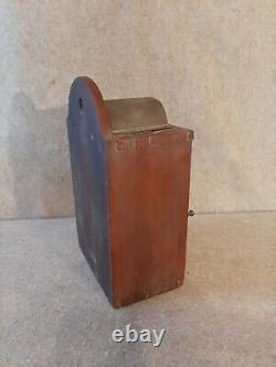 Vintage Primitive Glass Front Door Lantern Wall Hanging Display Shelf