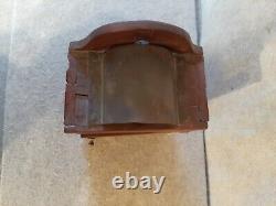 Vintage Primitive Glass Front Door Lantern Wall Hanging Display Shelf