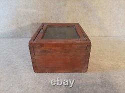 Vintage Primitive Glass Front Door Lantern Wall Hanging Display Shelf