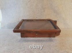 Vintage Primitive Glass Front Door Lantern Wall Hanging Display Shelf