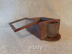 Vintage Primitive Glass Front Door Lantern Wall Hanging Display Shelf
