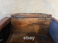 Vintage Primitive Glass Front Door Lantern Wall Hanging Display Shelf