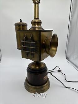 Vintage Railroad Parlor Brass Electric Lamp Lantern Housatonic 1852