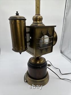 Vintage Railroad Parlor Brass Electric Lamp Lantern Housatonic 1852