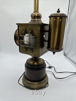 Vintage Railroad Parlor Brass Electric Lamp Lantern Housatonic 1852