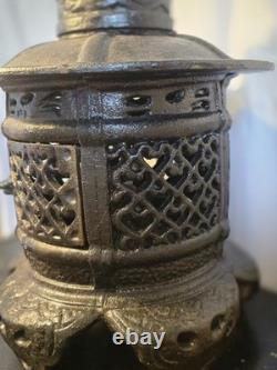 Vintage Rare Antique Japanese Cast Iron Candle Patina Lantern Garden PAGODA