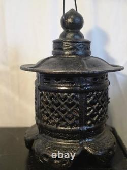 Vintage Rare Antique Japanese Cast Iron Candle Patina Lantern Garden PAGODA
