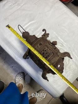 Vintage Rare Antique Japanese Cast Iron Candle Patina Lantern Garden PAGODA