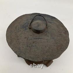 Vintage Rare Antique Japanese Cast Iron Candle Patina Lantern Garden PAGODA 8