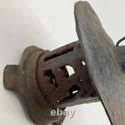 Vintage Rare Antique Japanese Cast Iron Candle Patina Lantern Garden PAGODA 8
