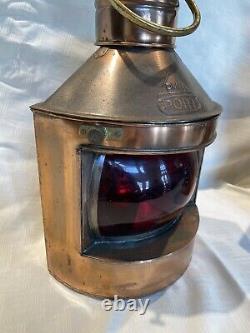 Vintage Rare Ship/Train Lantern Set Copper PMP Starboard And Port