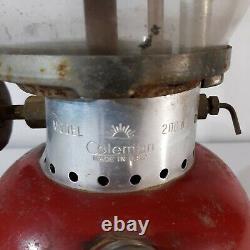 Vintage Red 1963 Coleman 200A Single Mantel Gas Lantern Dated 1/63 Camping