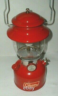 Vintage Red Coleman 200A Lantern Single Mantle with Box & Instructions 1966