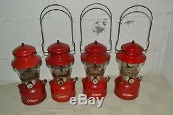 Vintage Red Coleman Lantern Lot 200A 1958'62'63'64