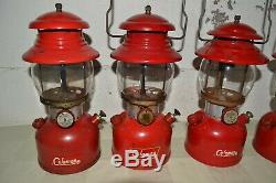 Vintage Red Coleman Lantern Lot 200A 1958'62'63'64