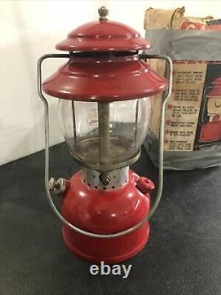 Vintage Red Coleman Lantern Model 200A Sunshine of The Night 12/64 Pyrex Withbox