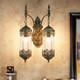 Vintage Rustic Glass Wall Sconce Antique Gothic Lantern Light Fixture