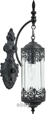 Vintage Rustic Glass Wall Sconce Antique Gothic Lantern Light Fixture