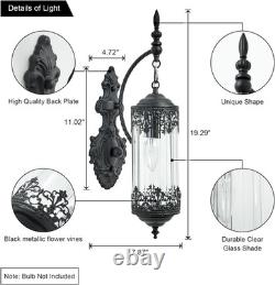 Vintage Rustic Glass Wall Sconce Antique Gothic Lantern Light Fixture