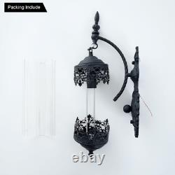 Vintage Rustic Glass Wall Sconce Antique Gothic Lantern Light Fixture