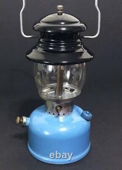 Vintage SEARS Camping Lantern 476.74550 Single Mantle Blue 4/67 NICE VENT Orig G