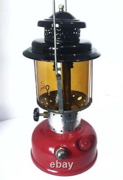 Vintage SEARS RED & BLACK Lantern 2/64 Coleman AMBER Globe PARTS VAULT SILK-LITE