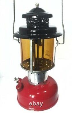 Vintage SEARS RED & BLACK Lantern 2/64 Coleman AMBER Globe PARTS VAULT SILK-LITE