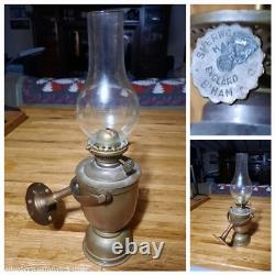 Vintage SHERWOODS Nautical Brass Weighted Gimbal Oil Lamp Birmingham England