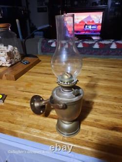 Vintage SHERWOODS Nautical Brass Weighted Gimbal Oil Lamp Birmingham England