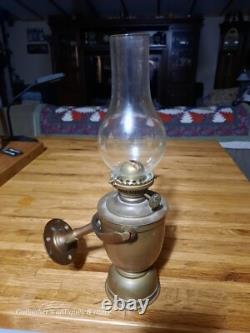 Vintage SHERWOODS Nautical Brass Weighted Gimbal Oil Lamp Birmingham England